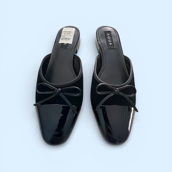 Aqua Glossy Black Loafers - Picture 5 of 5